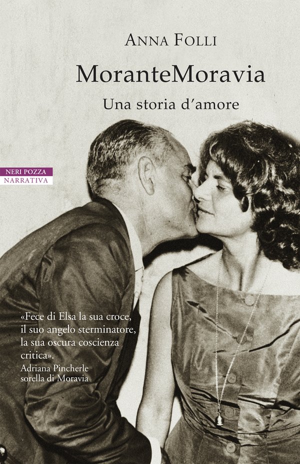 Copertina della biografia MoranteMoravia di Anna Folli pubblicata da Neri Pozza